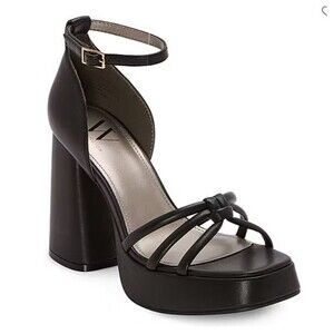 Worthington Women's Size 8 Ellsworth Heeled Sandals 8M Black Open Toe